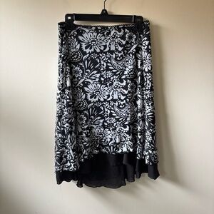 Y2K Floral Black and White Skirt
